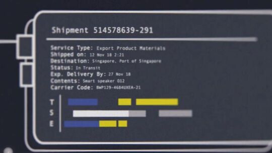Pantalla de computadora que muestra datos digitalizados de la cadena de suministro.
