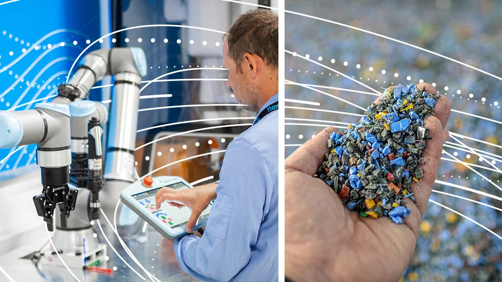 Fertigungsprofi, der Technologie nutzt, um nachhaltige Abläufe voranzutreiben