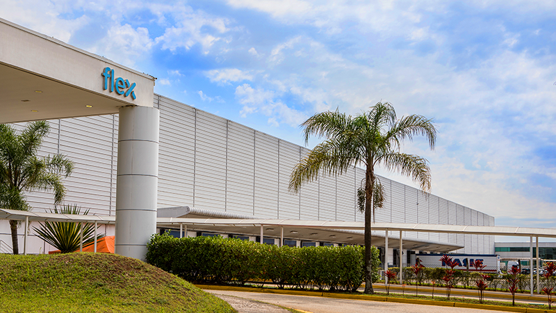 Exterior del edificio Flex en Brasil